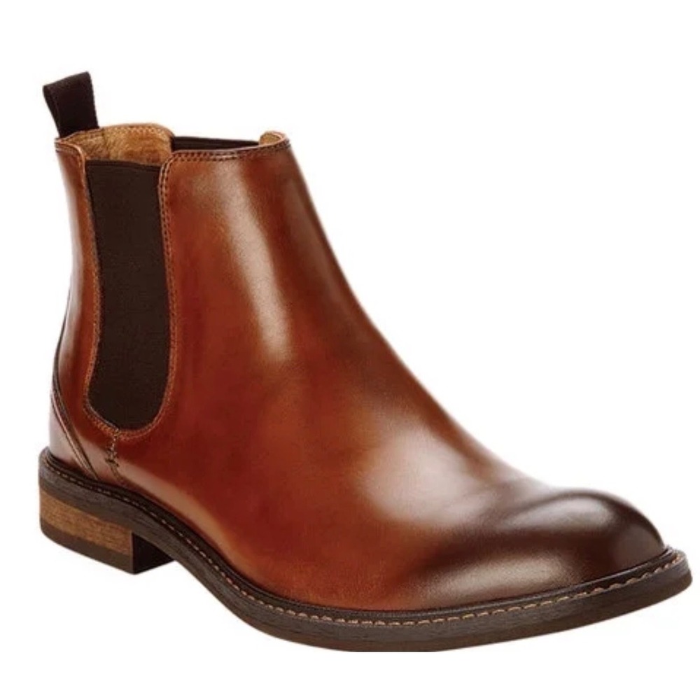 Vionic Kingsley Mens Tan Leather Chelsea Boots Ankle Dress Boots 11.5